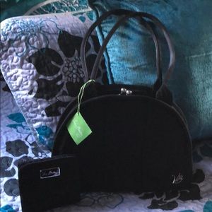 Vera Bradley Eloise Shoulder Purse w/ Wallet (Blk)